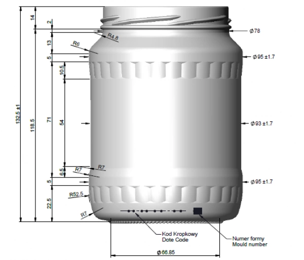Glasburk 950 g – med guldfärgat lock - Bild 2