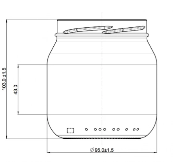 Glasburk 700 g – med guldfärgat lock - Bild 2