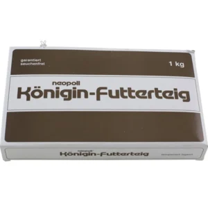 Förpackning med drottningfoder Neopoll 1 kg för biodling, med tysk text