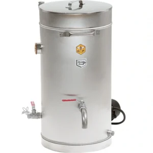 Dubbelmantlad rostfri behållare 35 L med 19 L olja/vattenvolym och termostatstyrd uppvärmning 3 kW / 230 V