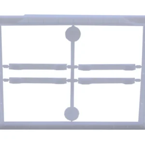 Mini plastramar i vit plast, anpassade för drottningodling i minikupa.