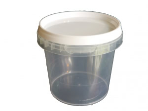 Klar plastburk 240 ml med vitt lock 95 mm – livsmedelsgodkänd burk för honung och hantverksprodukter