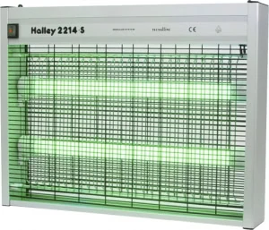 Insektsdödare Halley 2214-S med två gröna lysrör och metallgaller, täckning upp till 200 m².
